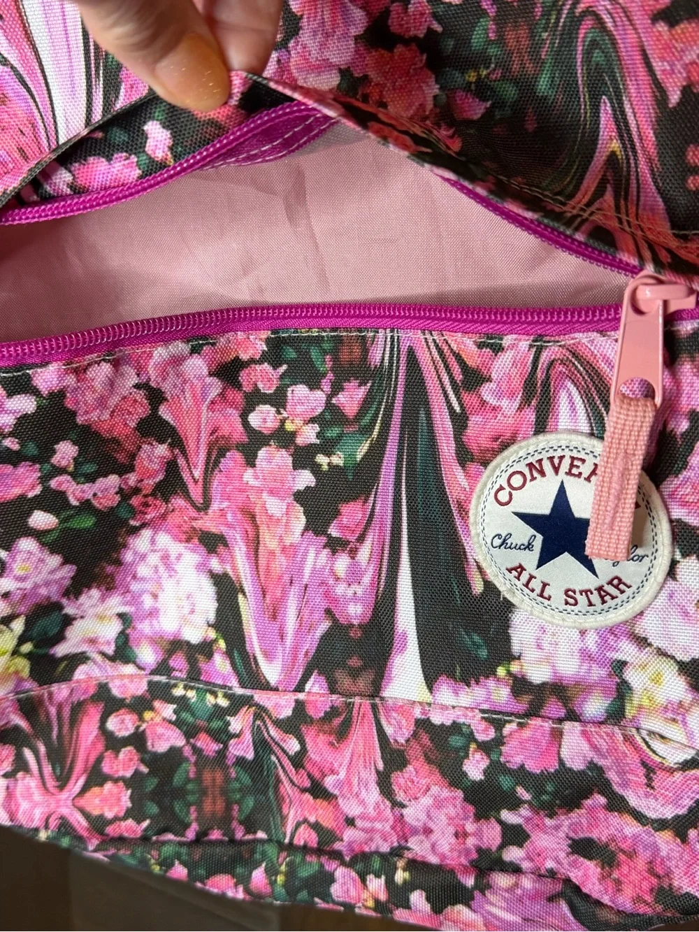 Converse Chuck Taylor All Star Pink Floral Psychedelic Swirl Backpack 11x15